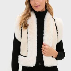 Hyacinth house Tuckernuck Cream Suede Cropped Chamonix Vest